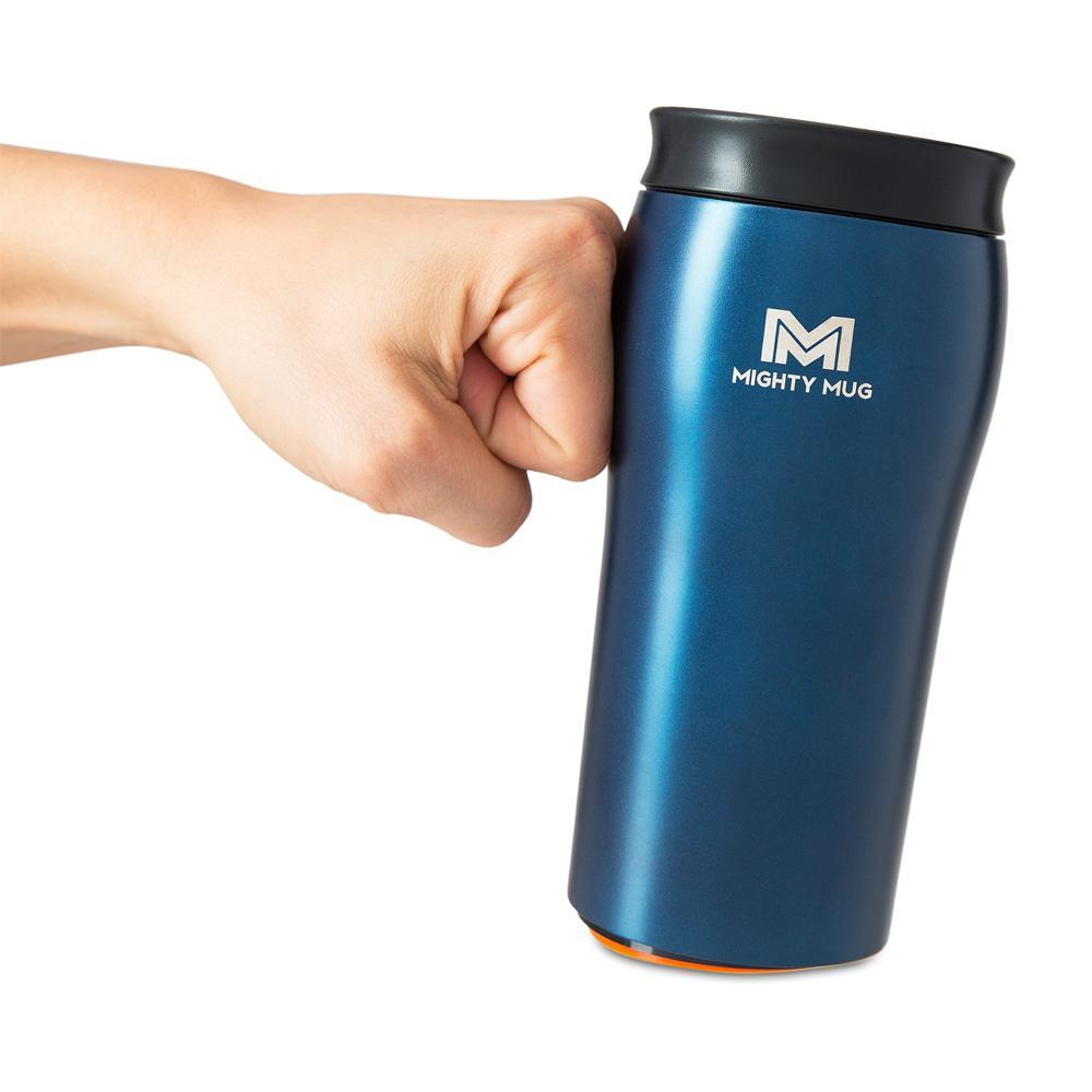 Mighty Mug’s patent Smartgrip allows it to grip when hit but lifts for sips. 